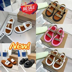 Nuevas sandalias de diseñador de moda sandalias sandalias sandalias sandalias toboganes de cuero sándales de verano sandles de lujo para mujeres zapatillas de correa de playa