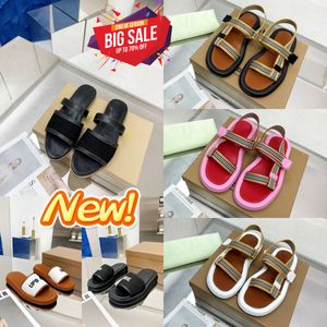 Nuevas sandalias de diseñador de moda sandalias sandalias sandalias de mujer toboganes de cuero sándales de verano sandles de lujo para mujeres zapatillas de correa de playa tamaño 35-42