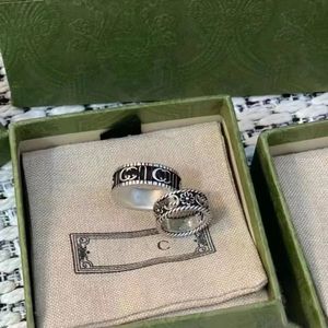 Nieuwe mode -ontwerper Sterling Silver Rings sieraden vrouw en man echtpaar minnaar trouwring belofte ring verlovingsringen met doos