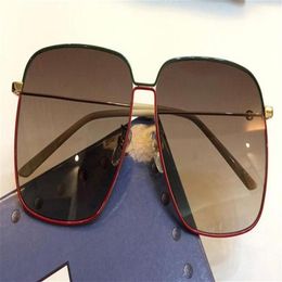 Neue Modedesigner-Sonnenbrille 0394S Metall quadratischer Rahmen einfacher beliebter Stil UV 400 Outdoor-Schutzbrillen für Männer und Frauen264U