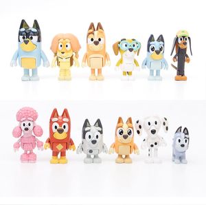 Figurines d'action de dessin animé de famille de chien, 12 pièces/sac, jouets pour enfants, cadeau de noël, nouvelle mode