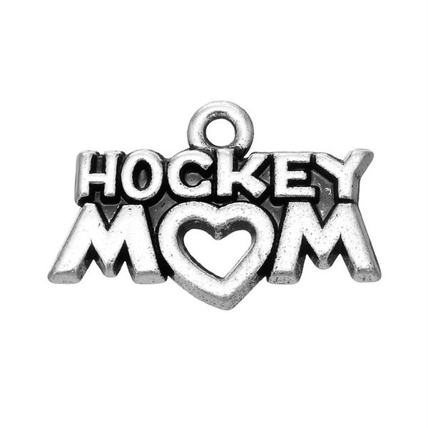 Nouvelle mode facile à bricolage 20pcs Message-cadeau Hockey maman Charms bijoux pour femmes bijoux en forme pour le collier ou BR2466