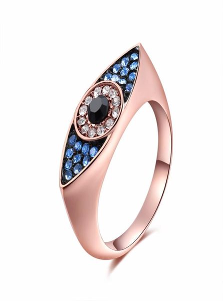 New Fashion European Evil Eye Ring For Women Girls Rose Gold Silver plaquée Femmes039 Mariage Bande de bijoux Anneaux Finger Bague GI7542891