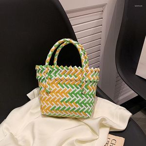 Nueva moda Bolsas de noche 2023 Bolsa tejida de alta calidad Estilo occidental Mujeres Cesta de verduras Diseñador de marca Bolsos hechos a mano Ocio Envío gratuito