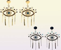 Nouvelle mode exagérée célèbre créatrice de marque Devil039 Boucles d'oreilles pour les yeux Fringe avec des boucles d'oreilles de pote à yeux bleu diamant6358952