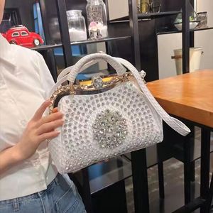 Nueva moda textura explosiva senior sense bandolera de gran capacidad con incrustaciones de diamantes bolso de hombro para mujer