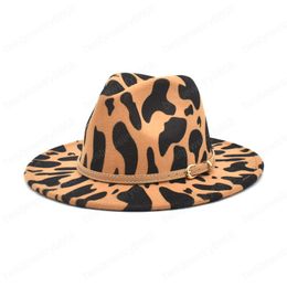 Nieuwe Mode Fedoras voor Dames Lente Wol Hoeden Mannen Koe Jazz Caps Wide Bravel Gentleman Elegant Chapeau Femme