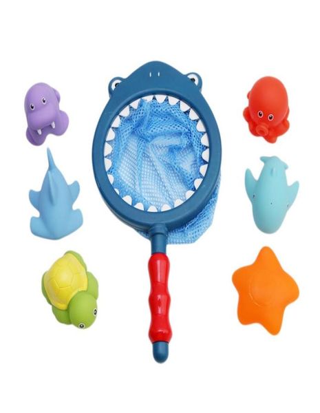 Nouveaux jouets de pêche à la mode ensembles de réseau Pick Up Duckfish Kids Toy Cours de natation jouer au bain-poupée Spray Spray Bath Toys6553749