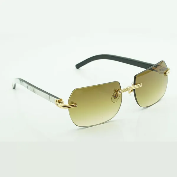 Nouvelle monture de mode lunettes de soleil à coins coupés 0286O avec nouveau matériel lentilles de lunettes de soleil haut de gamme en corne de buffle mélangée noire naturelle
