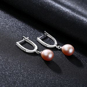 Nieuwe mode zoetwater parel microset zirkoon bengelen oorbellen vrouwen sieraden temperament dame prachtige luxe s925 zilveren oorbellen accessoire cadeau