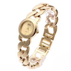 Nouvelle mode GD femmes montre-bracelet or chaîne unique bande en acier inoxydable analogique luxe mode quartz montres 201116