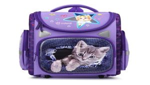 New Fashion Girls Cartoon Cat Imperproof School Sacs For Kids 15 Grade Enfants Orthopedic School Sac à dos Mochila Escolar 2011175413765