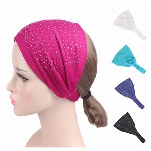 Nieuwe mode meisjes brede strass headbanden vrouwen elastische bandana kop yoga wrap haardband hoofddeksel haaraccessoires