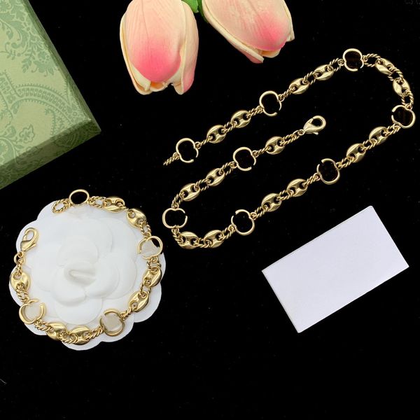 Collier chaîne en or, pendentif classique, en argent, pour femme, chaînes de Couple, Bracelet en laiton, fourniture de bijoux, nouvelle mode
