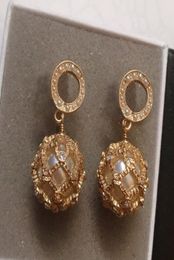New Fashion Gold CZ Pearl Stud Orees Oreads for Lady Women Party Widding Lovers Gift Engagement Bijoux pour la mariée avec Box8611861