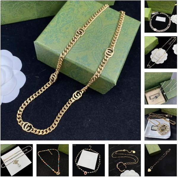New Fashion Gold Designer Collier G Jewelry Fashion Gift Mens Mens Long Letter Chains Colliers pour hommes Femmes Golden Chain Jewlery Party Collier Gold