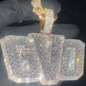 Nieuwe mode vergulde volledige bling CZ steen ijs uit aangepaste naam letters hanger ketting met gratis 3 mm 24 inch touw ketting leuk sieraden cadeau