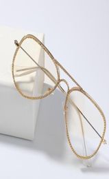 Neue Mode Gold Silber Überzogene Bling Diamant Brillenfassungen für Männer und Frauen Iced Out CZ Zirkon Hip Hop Plain Glas Rapper Jewelr6979812