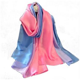 Nueva bufanda degradada de moda para mujer, bufanda de gran tamaño, chal, bufanda de primavera y otoño.