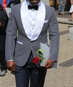 Nouveau mode marié Tuxedos châle revers un bouton hommes costume de mariage de haute qualité hommes d'affaires bal dîner Blazer (veste + pantalon + cravate) 1194