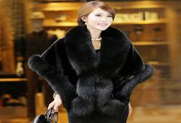 Nieuwe modehaining Fox Fur Coat -mantel was dunne imitatie sjaal dames jas plus size special Whole6626341