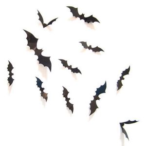 Nouvelle Mode Halloween Décorations DIY Fournitures 3D Décoratif Effrayant Chauves-Souris Sticker Mural Décor Maison Fenêtre Décoration Ensemble 12 pcs, Noir Décor À La Maison