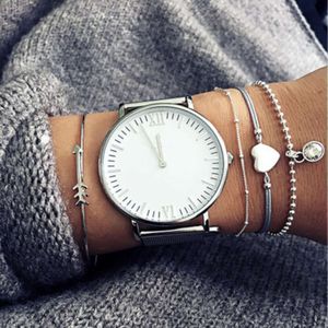 Nieuwe mode handwerk gepersonaliseerde straatschieten dames pijl hart 4-delige armband set
