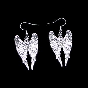 Nieuwe mode handgemaakt 39*24mm engelenvleugels oorbellen roestvrijstalen oorhaak retro kleine object sieraden eenvoudig ontwerp voor vrouwen meisje geschenken