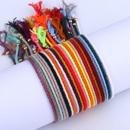 Nouvelle Mode À La Main Corde Wrap Chaîne Bracelet Vsco Fille Chanceux Amitié Coloré Boho Tressé Réglable Main Bijoux Accessoires Pour Femmes Et Filles