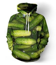 Nieuwe mode Harajuku Style Casual 3D -printkap Hoodies komkommer mannen / vrouwen herfst en winter sweatshirt hoodies jassen bw0152