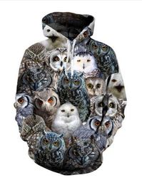 Nieuwe mode Harajuku Style Casual 3D Printing Hoodies Owl Men Women Dames Herfst en Winter Sweatshirt Hoodies Coats BW01748250921