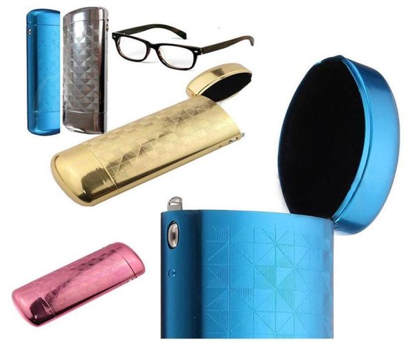 Nueva moda, estuche para gafas con entramado de aluminio y Metal duro, funda protectora con tapa abatible para gafas, herramientas de almacenamiento 9935100