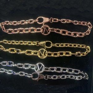 Nieuwe mode high-end luxe armband sieraden, gouden en zilveren roségoud driekleuren ketting armband temperament vrouwen en mannen designer geschenken