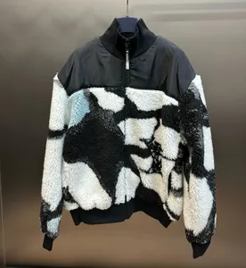 New Fashion High Street Polar Style Hip Hop Cotton Veste en cuir à manches longues Modèle de lettres respirantes Lâche hommes et femmes Y2K18