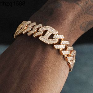 Nieuwe Mode Hiphop Sieraden Sliver 925 12mm Cubaanse Link Chain Iced Out Moissanite Armband