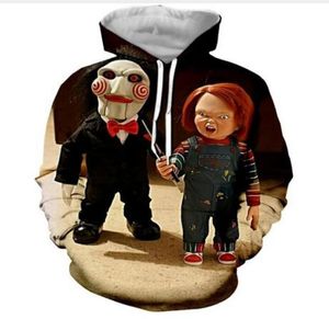 NIEUWE FASHOOD HOODIES Horrorfilm Karakter Chucky 3D Print Men Women Sport Sweatshirt Designer Hoodie Pullover Long Sleeve StreetW2692073