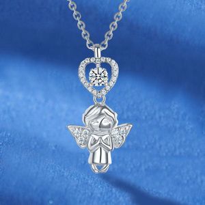 Nieuwe mode sieraden engel baby diamanten ketting hartvormige hanger cadeau
