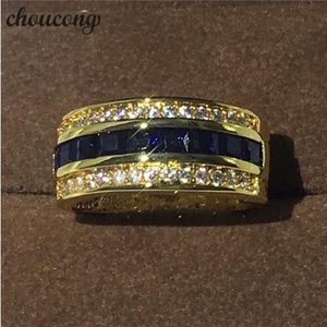 Nieuwe Mode-sieraden Mannelijke ring steen Diamant Geel goud gevuld Party Wedding Band Ring voor Mannen Vrouwen Top quality265w