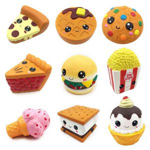 Nouvelle Mode Jumbo Mignon Popcorn Gâteau Hamburger Squishy Lente Rising Squeeze Jouet Parfumé Soulagement Du Stress pour Enfant Fun Cadeau Jouet Y1210