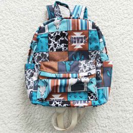 Nieuwe mode Kids Girls Backpacks Howdy Cow Western Boutique Children Backpack Zipper Design Kid Bag