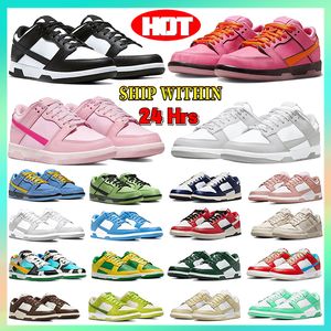 Designer Panda Low Chaussures de course Hommes Femmes Blanc Noir Gum Reverse Brésil Photon Dust Gris Brouillard Triple Rose UNC Pale Ivoire Toile Mousse Rouge Hommes Baskets Baskets GAI