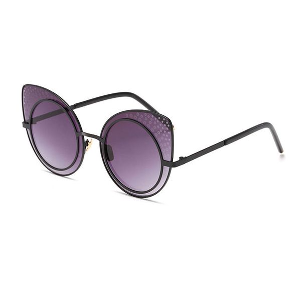 Nuevas damas de moda redondas Gafas de sol de verano de playa Estilo europeo y americano gafas de sol de ojo de gato mujeres retro gafas de sol brillantes Venta al por mayor