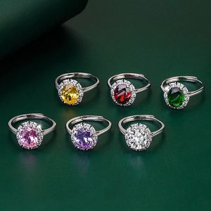 Nieuwe mode grote luxe citrien dames ring ovaal geel edelsteen cz verstelbare ring bruiloftsfeest groothandel sieraden