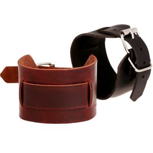 Lederen gevlochten manchet armband blanks zwart bruin punk rots koeienhuid dikke brede riem vergrendelen polsband sieraden accessoire voor mannen groothandel