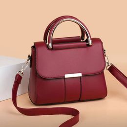 Nuevo bolso de hombro cruzado con textura de cuero a la moda para mujer, bolso de moda de color sólido para mujer, bolso simple de gran capacidad