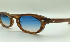 Nieuwe mode Lemtosh Johnny Depp Style zonnebril Hoogwaardige Vintage Round Sun Glasses Bluebrown lenzen7877954