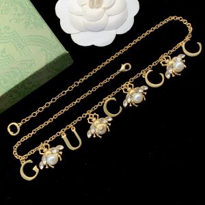 NIEUWE FASOMBRIEF BEE HANDER KINSTINGEN Dames Gold Brand Designer Ketting Gift -sieraden