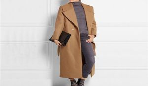 Nieuwe mode lange wollen jas oversized vrouwen slanke kasjmier rechte zoom overjas jasontwerp femininos maxi wintercoats4908791