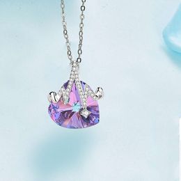 New Fashion Love Pendante Women's ECG Heart en forme de collier en cristal Bijoux
