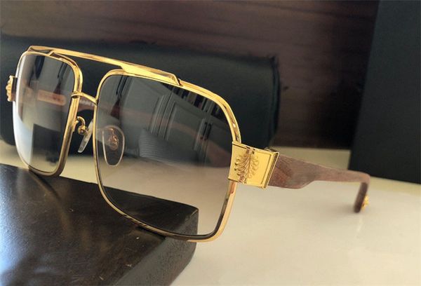 Nouvelle mode lunettes de soleil design luxcry HUMMER-I cadre carré en bois sculpté temple rétro lunettes TOP qualité style Punk